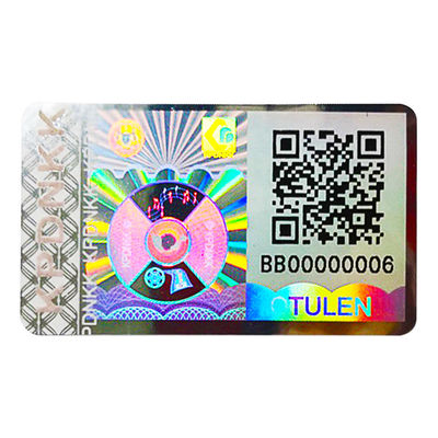 비닐 QR 코드 홀로그램 탬퍼 분명한 보안 레이블